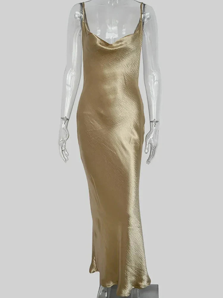 Vestido Longo de Cetim Selenae