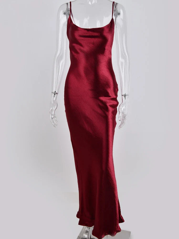 Vestido Longo de Cetim Selenae