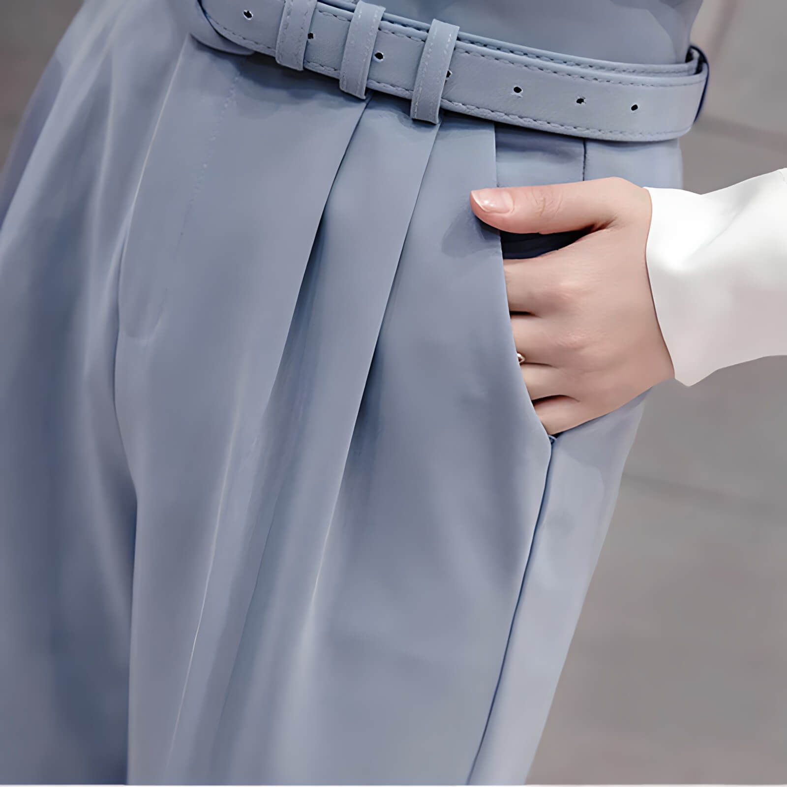 Calça Slim de Alfaiataria com Cinto Ceinture